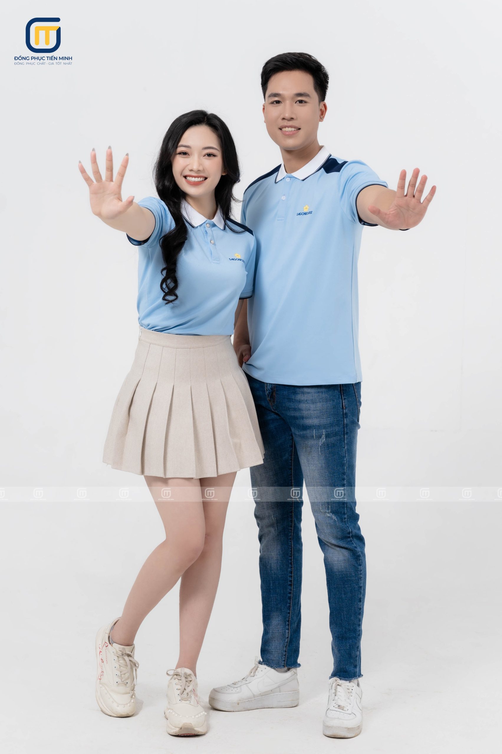 Mẫu áo Saigontourist chất vải thun Ấn.