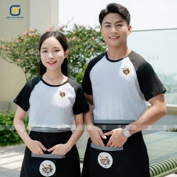Combo áo thun và tạp dề đồng phục thương hiệu Cơm niêu Khê