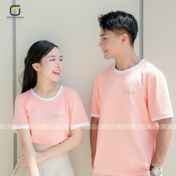 Áo phông đồng phục cổ tròn Pink Studios