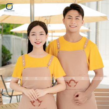 Combo áo thun và tạp dề đồng phục thương hiệu NAM THANH RESTAURENT