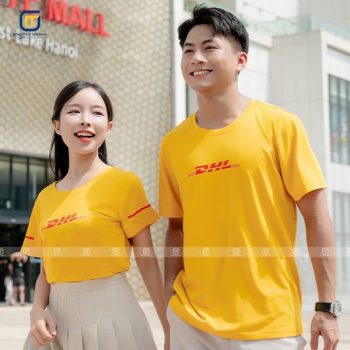 Áo phông đồng phục cổ tròn DHL