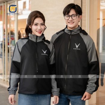 Đồng phục áo gió màu đen và ghi đậm
