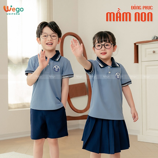 Quần sooc đồng phục mầm non màu xanh đen