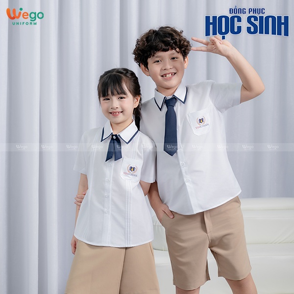 Áo sơ mi cộc tay đồng phục học sinh màu trắng
