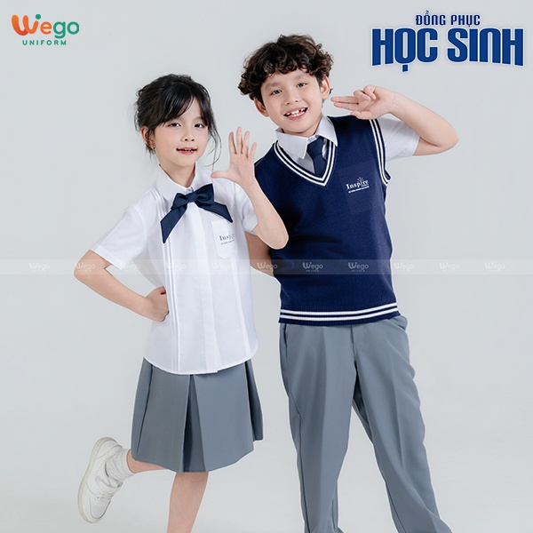 Áo sơ mi cộc tay đồng phục học sinh màu trắng