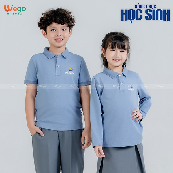 Áo thun phông Đồng phục học sinh màu xanh môn
