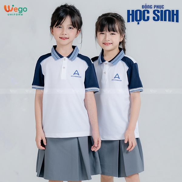 Chân váy chữ A đồng phục học sinh màu xám